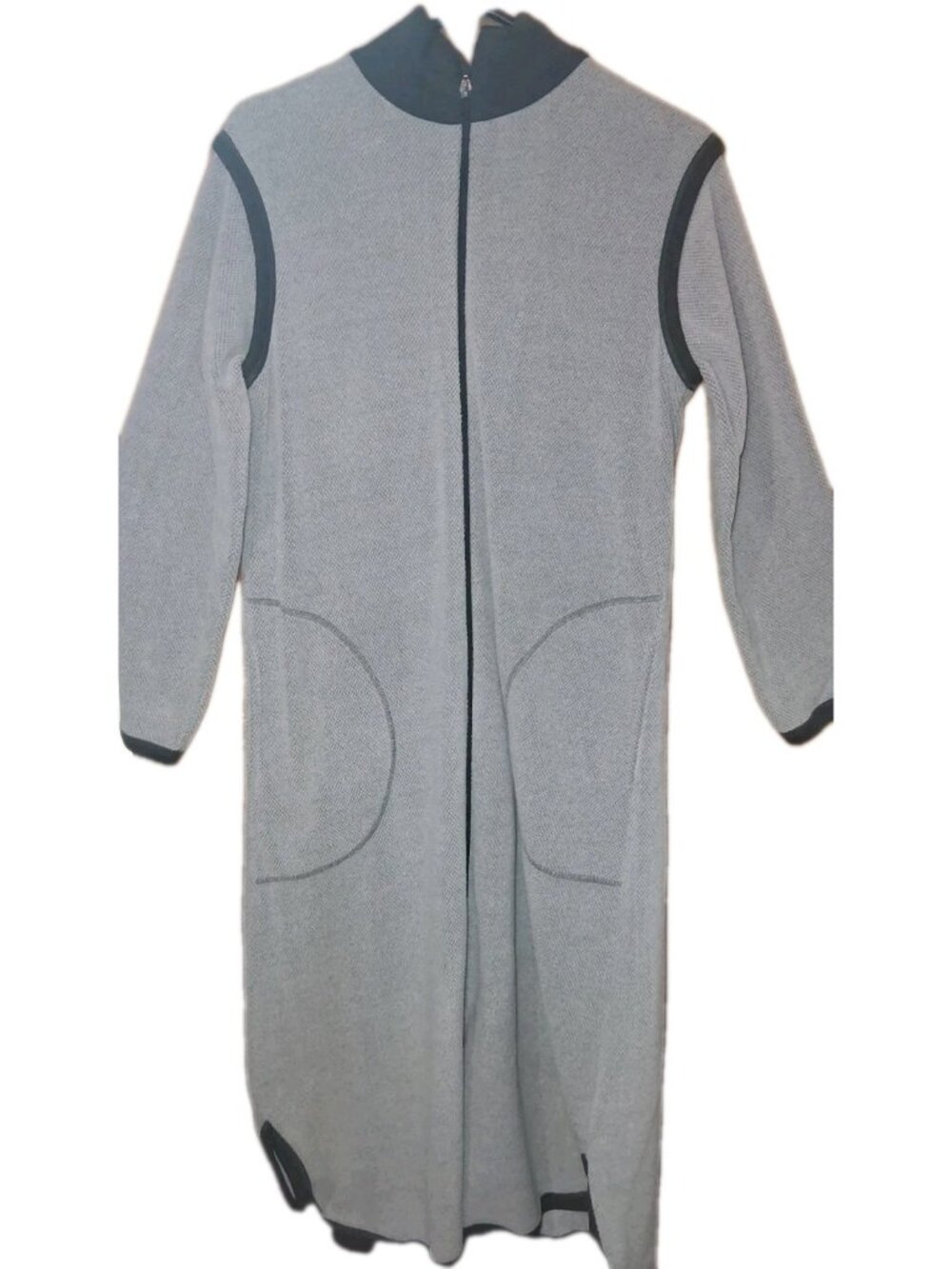 Vintage Vanity Fair Grey Fleece Zip Duster Robe 14